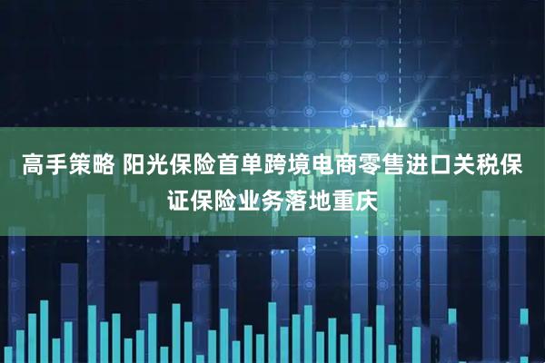 高手策略 阳光保险首单跨境电商零售进口关税保证保险业务落地重庆